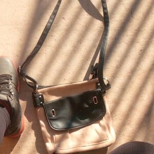 Stylish Black and Cream Women's Crossbody Bag